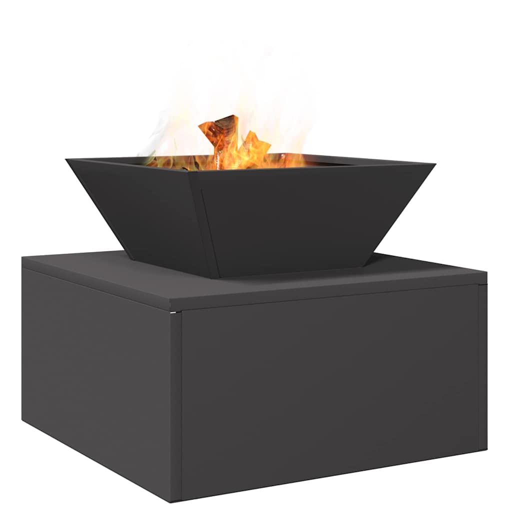 Fire Pit Black 50 x 50 x 40 cm Steel
