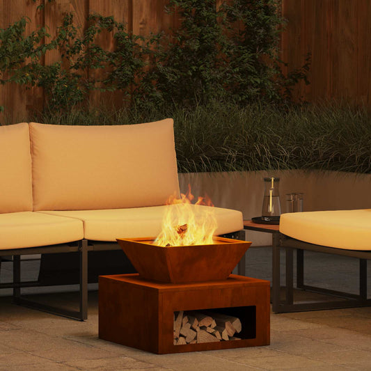Fire Pit Rusty 50 x 50 x 40 cm Weathering Steel