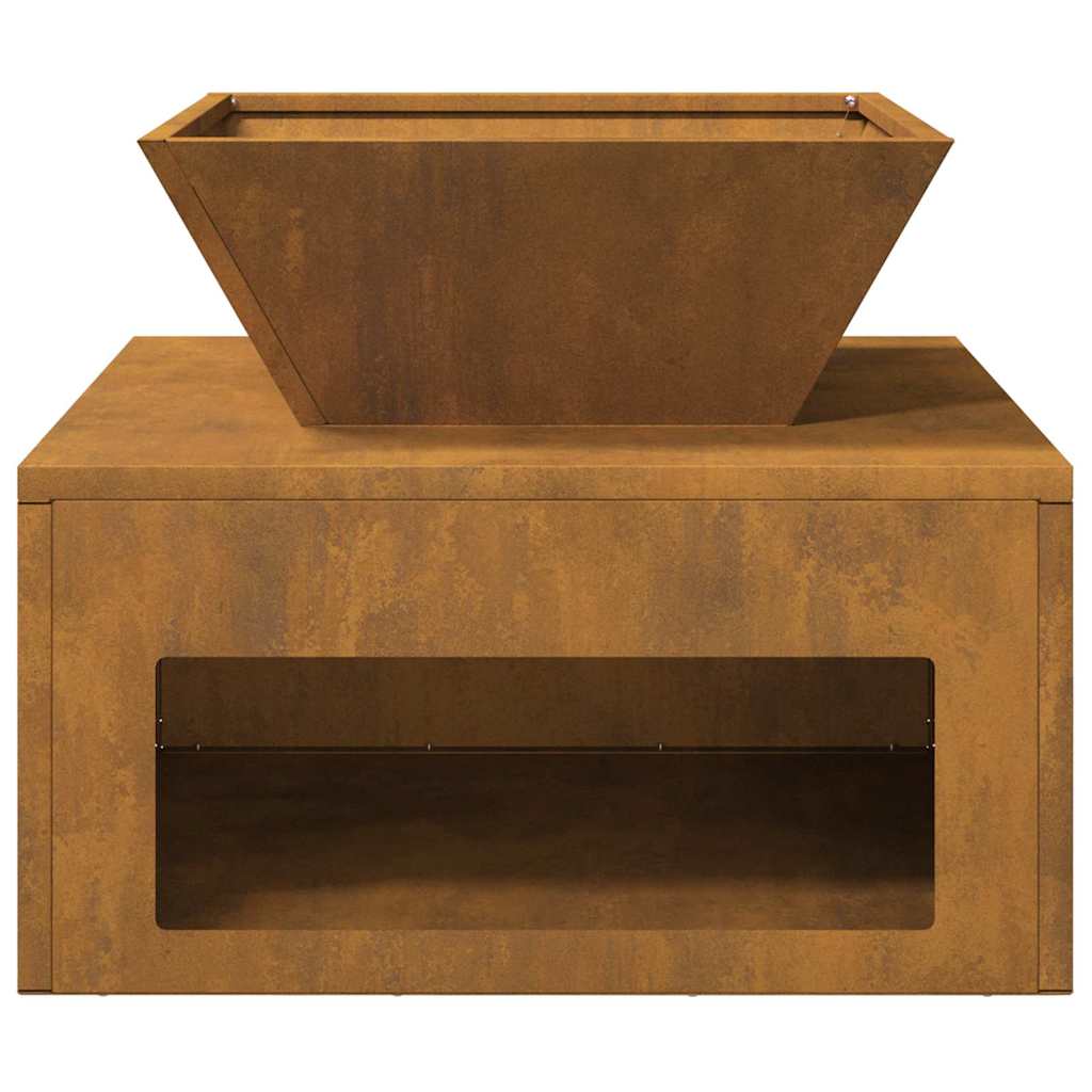 Fire Pit Rusty 50 x 50 x 40 cm Weathering steel