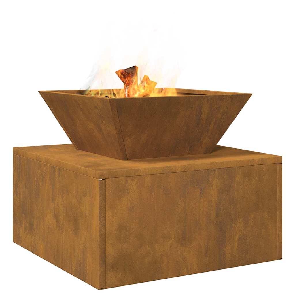 Fire Pit Rusty 50 x 50 x 40 cm Weathering steel