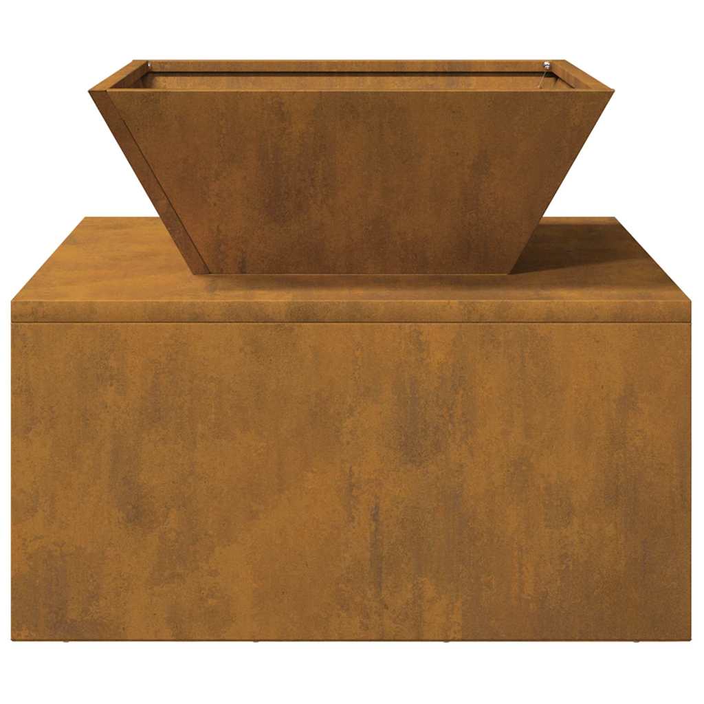 Fire Pit Rusty 50 x 50 x 40 cm Weathering steel