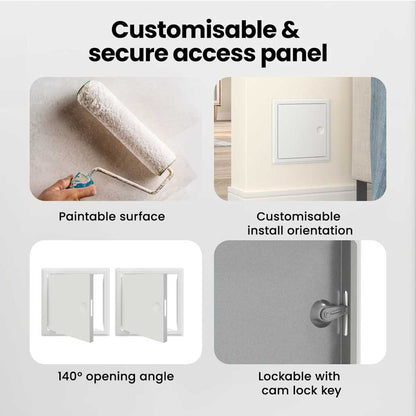 Access Panel 2 pcs White 23 x 23 x 3 cm Steel