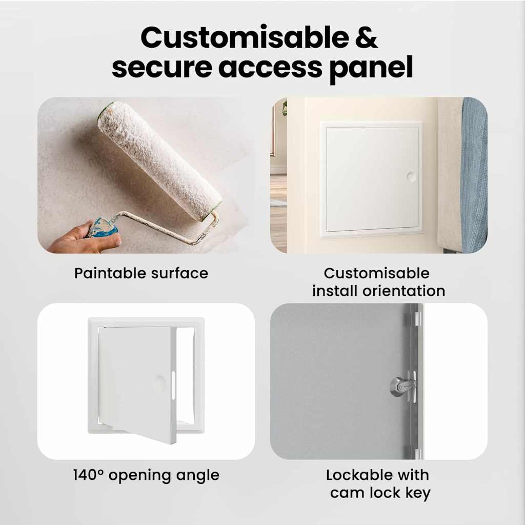 Access Panel White 33 x 33 x 3 cm Steel