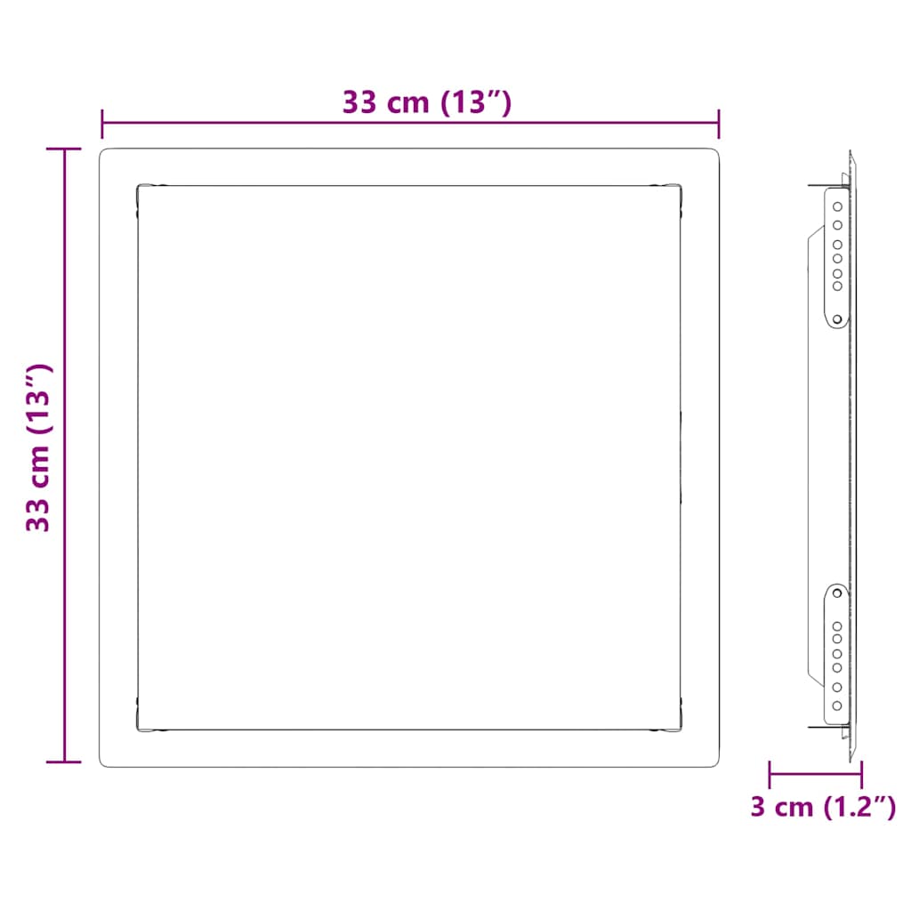 Access Panel White 33 x 33 x 3 cm Steel