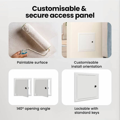 Access Panel 2 pcs White 23 x 23 x 3 cm Steel