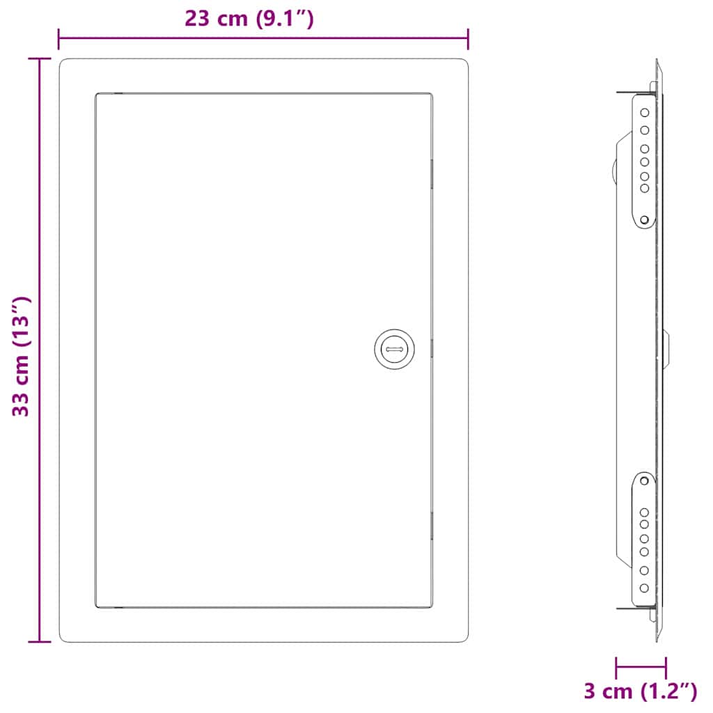 Access Panel White 33 x 23 x 3 cm Steel