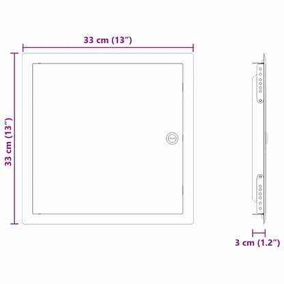 Access Panel White 33 x 33 x 3 cm Steel