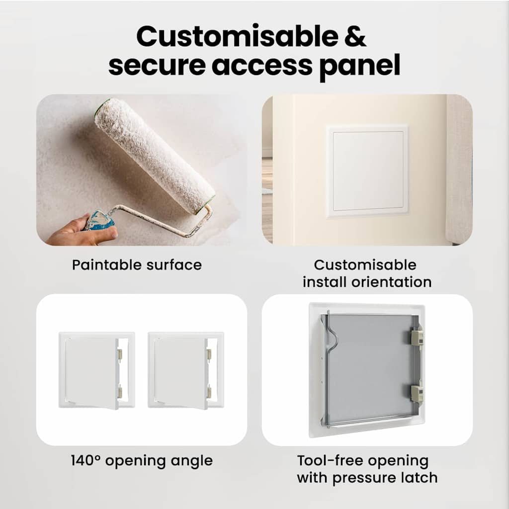 Access Panel 2 pcs White 23 x 23 x 3 cm Steel