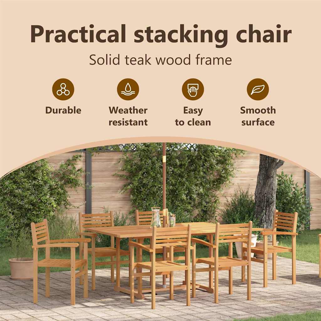Chair 6 pcs Brown 56 x 55 x 90.5 cm Solid Teak Wood