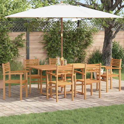 Garden Dining Set 7 pcs Natural Solid Acacia Wood