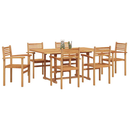 Garden Dining Set 7 pcs Natural Solid Acacia Wood
