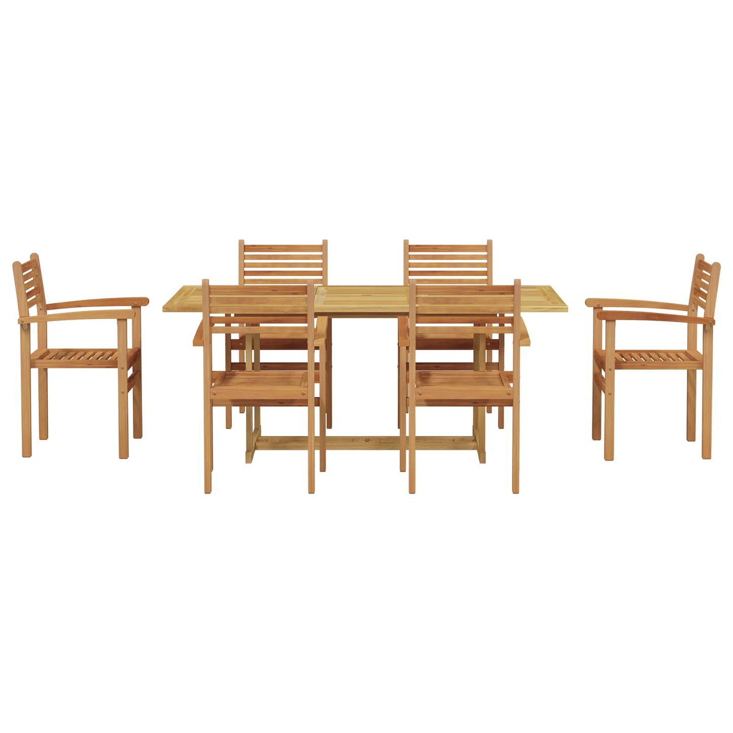 Garden Dining Set 7 pcs Brown Solid Teak Wood