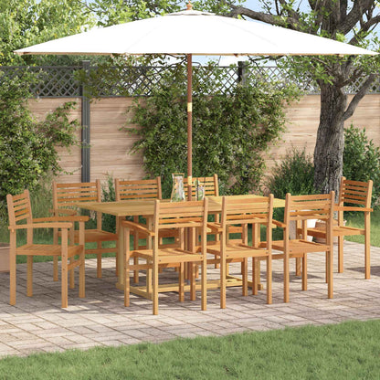 Garden Dining Set 9 pcs Brown Solid Teak Wood
