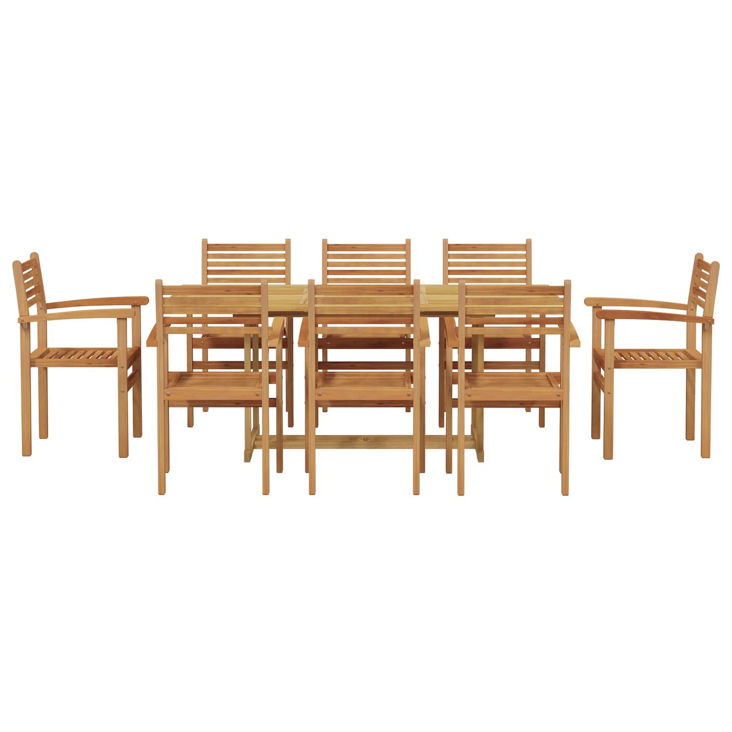 Garden Dining Set 9 pcs Brown Solid Teak Wood