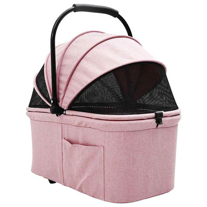 Folding Pet Stroller Adjustable Pink 81 x 47 x 99 cm Polyester
