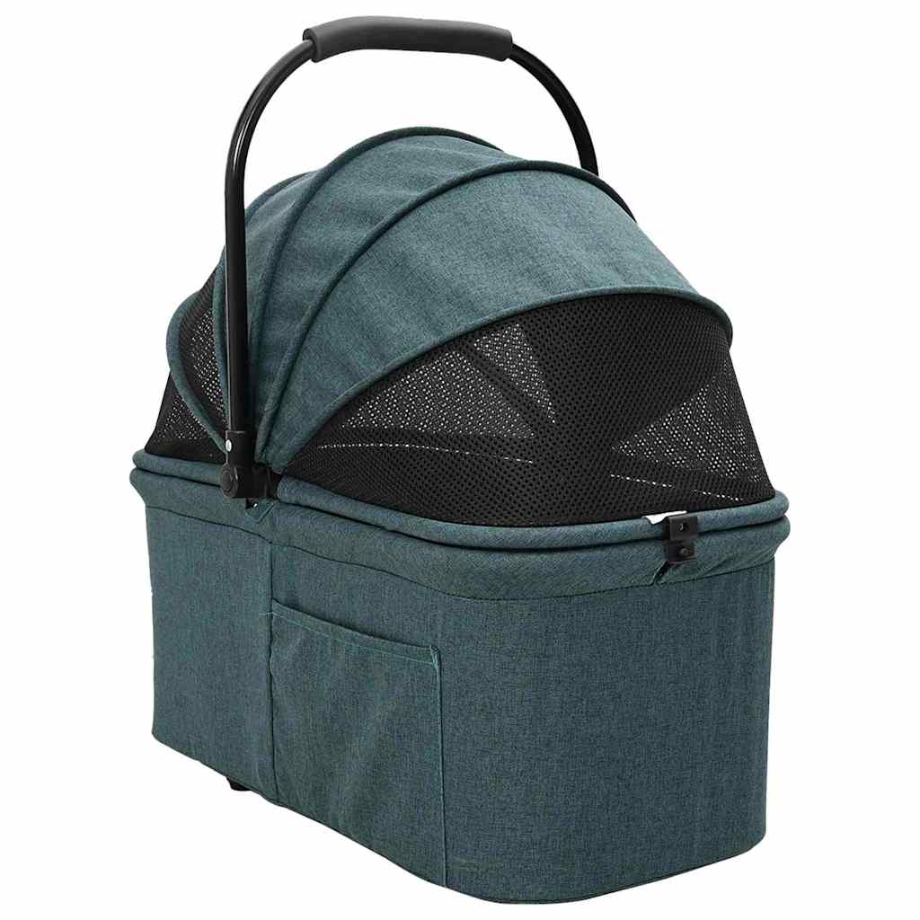 Folding Pet Stroller Adjustable Green 81 x 47 x 99 cm Polyester