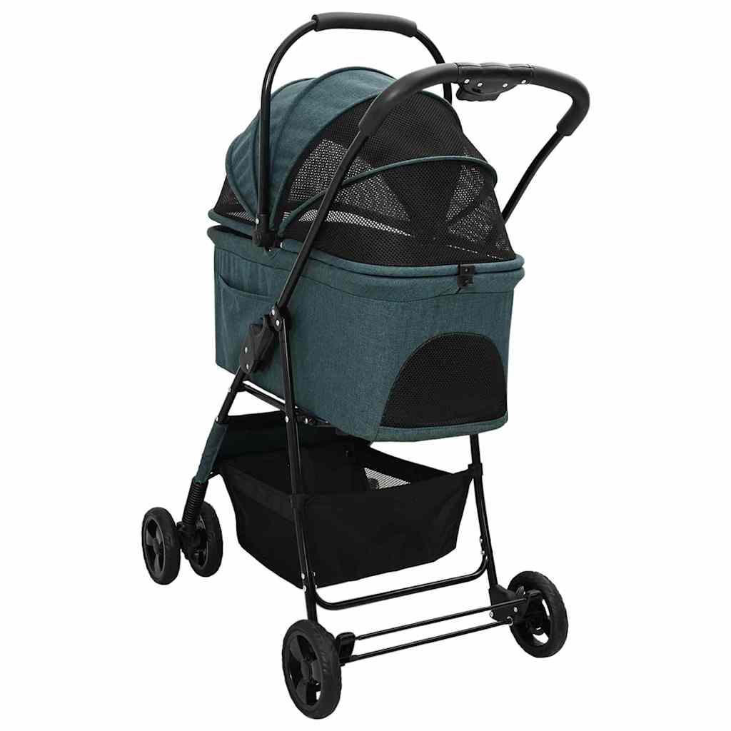 Folding Pet Stroller Adjustable Green 81 x 47 x 99 cm Polyester