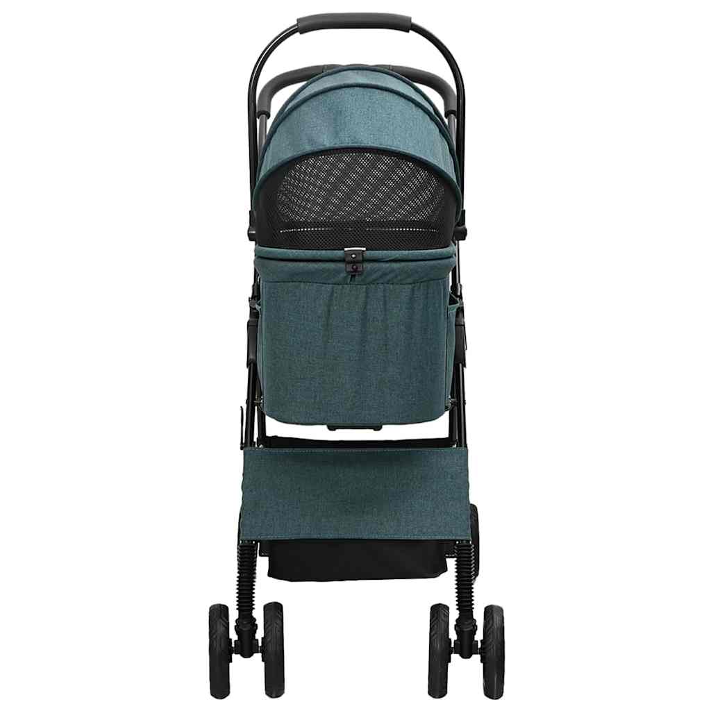 Folding Pet Stroller Adjustable Green 81 x 47 x 99 cm Polyester