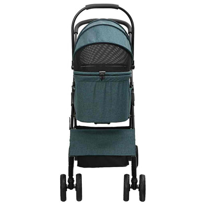 Folding Pet Stroller Adjustable Green 81 x 47 x 99 cm Polyester