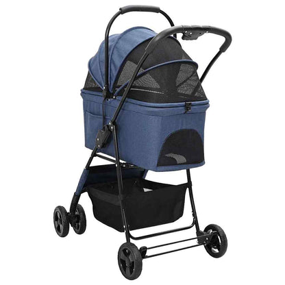 Folding Pet Stroller Blue 81 x 47 x 99 cm 600D Oxford fabric