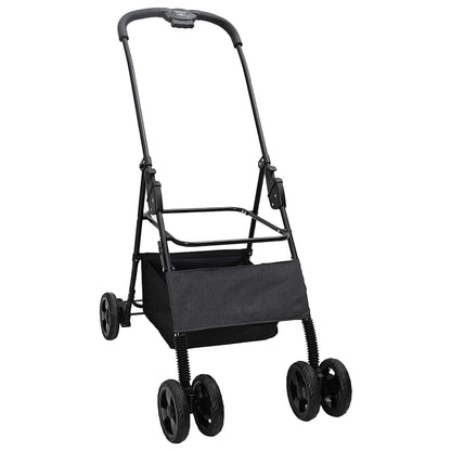 Folding Pet Stroller Adjustable Black 81 x 47 x 99 cm Polyester