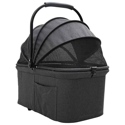 Folding Pet Stroller Adjustable Black 81 x 47 x 99 cm Polyester
