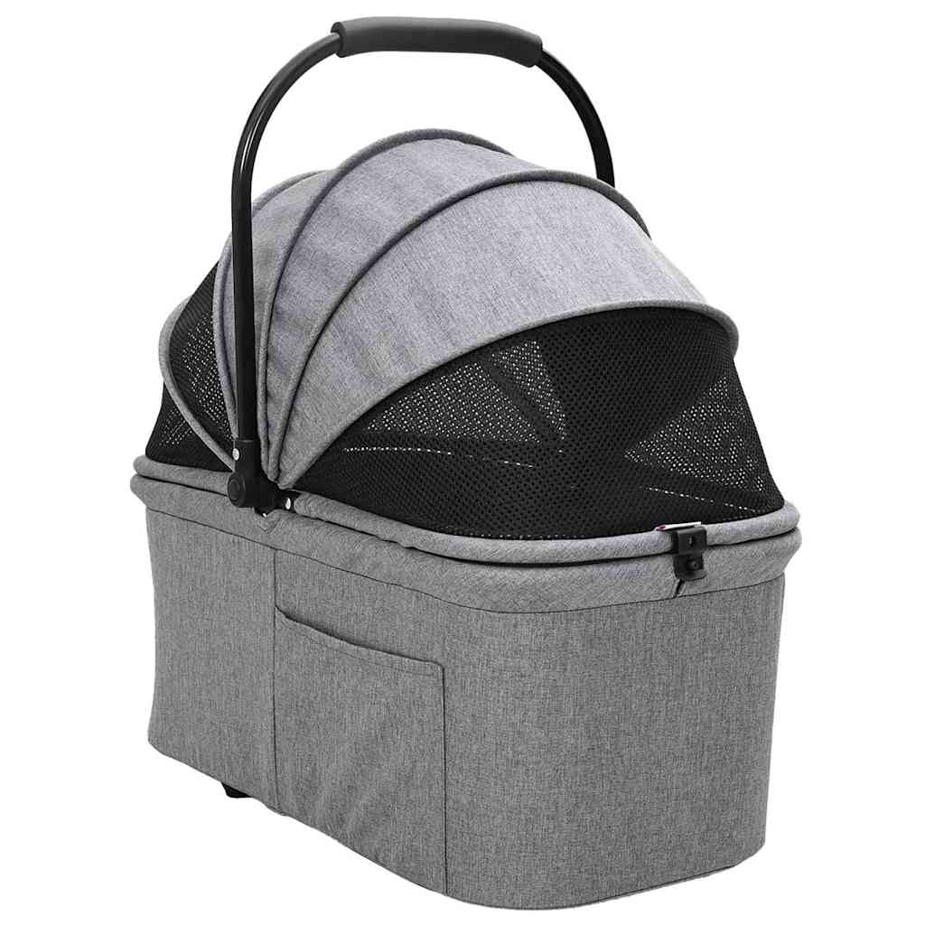 Folding Pet Stroller Adjustable Grey 81 x 47 x 99 cm Polyester