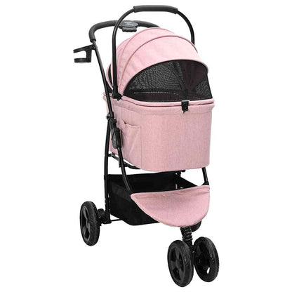 Folding Pet Stroller Adjustable Pink 78 x 54 x 101 cm Polyester