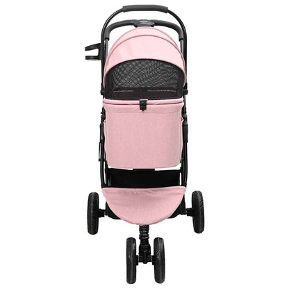 Folding Pet Stroller Adjustable Pink 78 x 54 x 101 cm Polyester