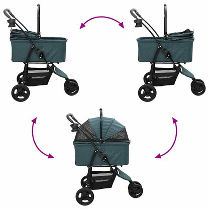 Folding Pet Stroller Green 78 x 54 x 101 cm Polyester