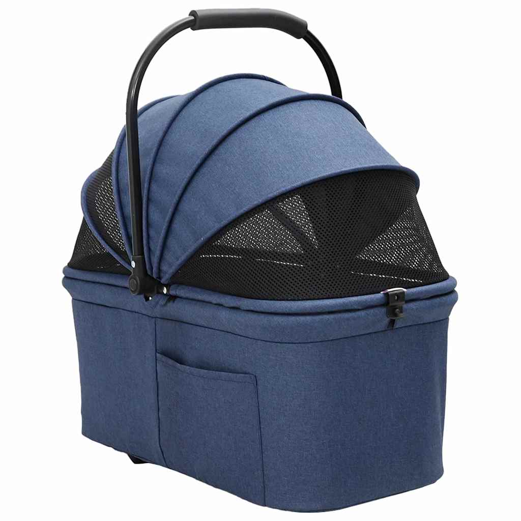 Folding Pet Stroller Adjustable Blue 78 x 54 x 101 cm Polyester