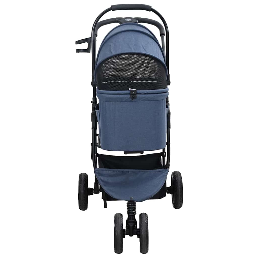Folding Pet Stroller Adjustable Blue 78 x 54 x 101 cm Polyester