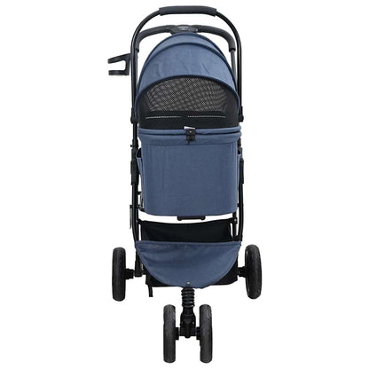 Folding Pet Stroller Adjustable Blue 78 x 54 x 101 cm Polyester