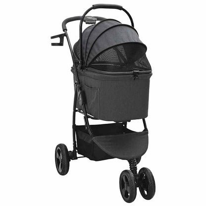 Folding Pet Stroller Black 78 x 54 x 101 cm Polyester
