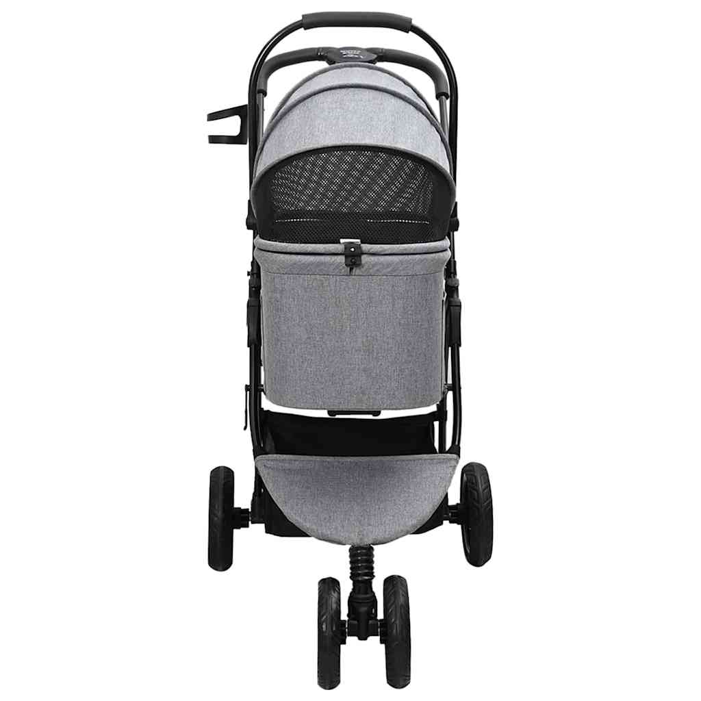 Folding Pet Stroller Adjustable Grey 78 x 54 x 101 cm Polyester