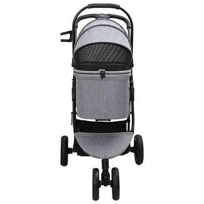 Folding Pet Stroller Adjustable Grey 78 x 54 x 101 cm Polyester