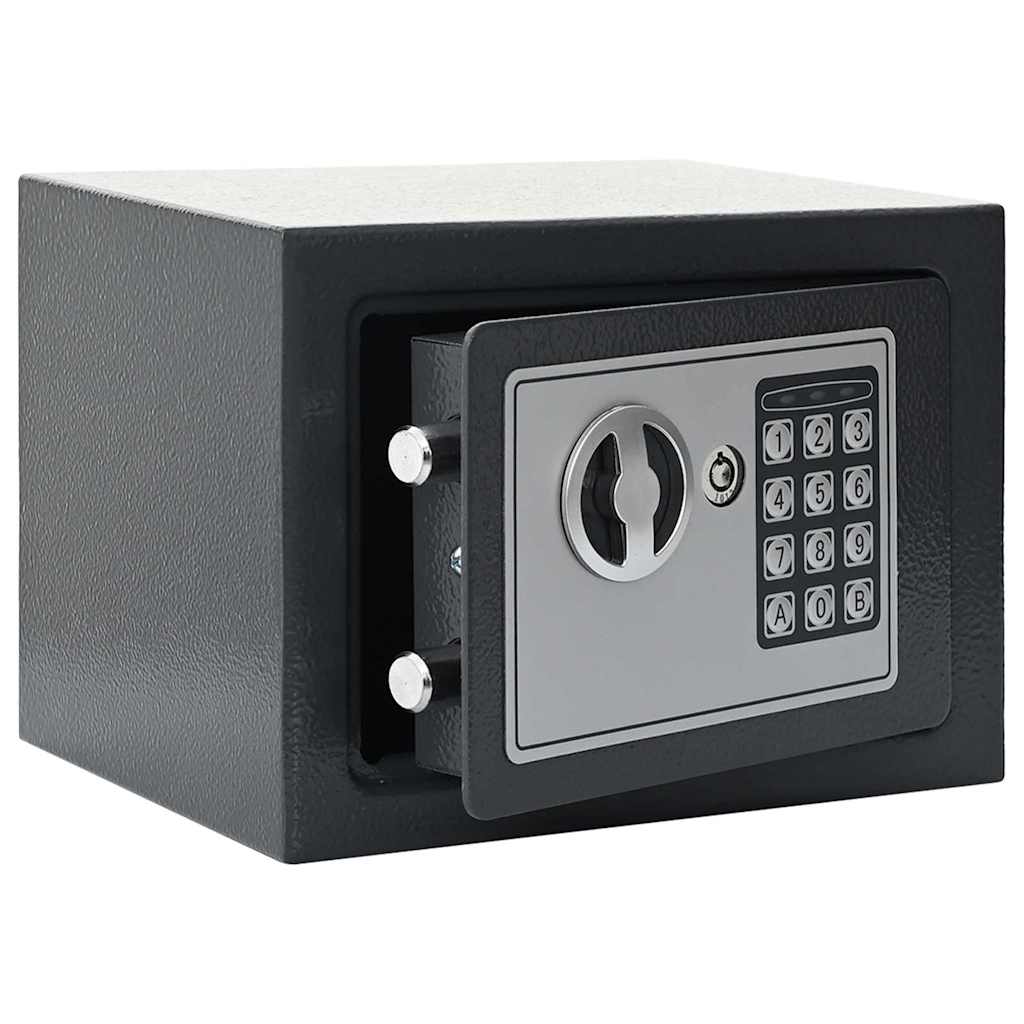 Digital Safe with Lock Dark grey 23 x 17 x 17 cm Steel