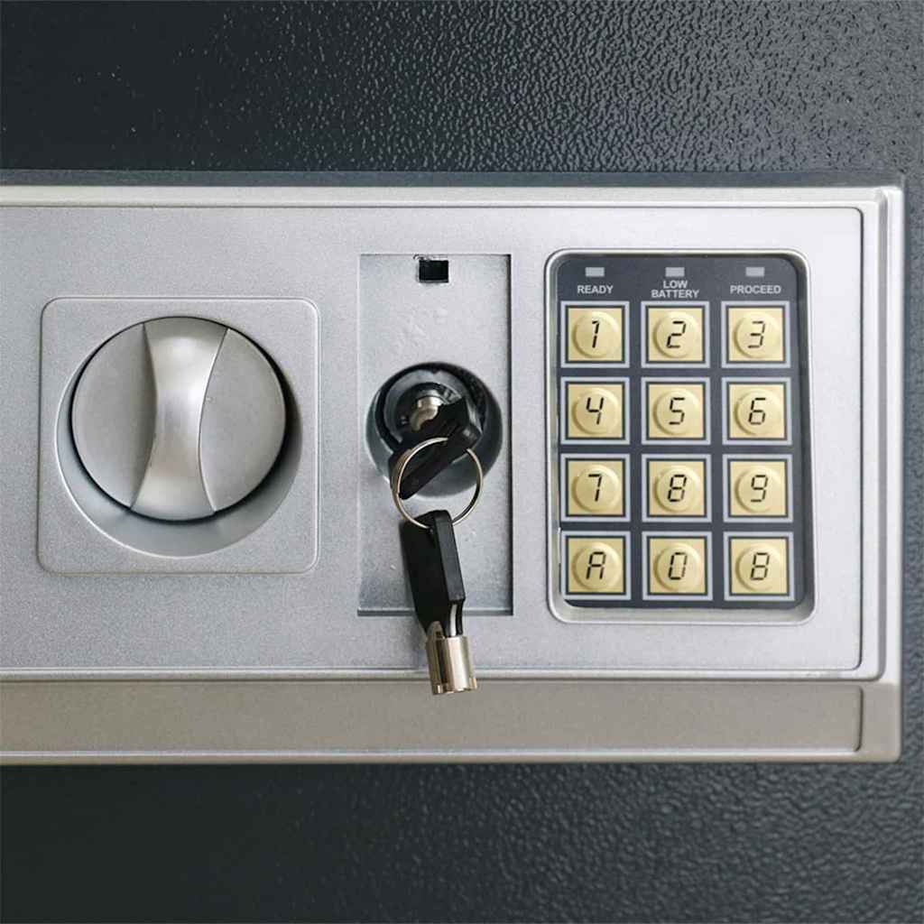 Digital Safe with Lock Dark grey 35 x 31 x 50 cm Steel