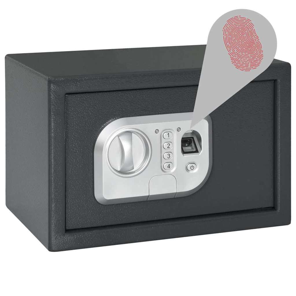 Digital Safe with Lock Dark grey 31 x 20 x 20 cm Steel