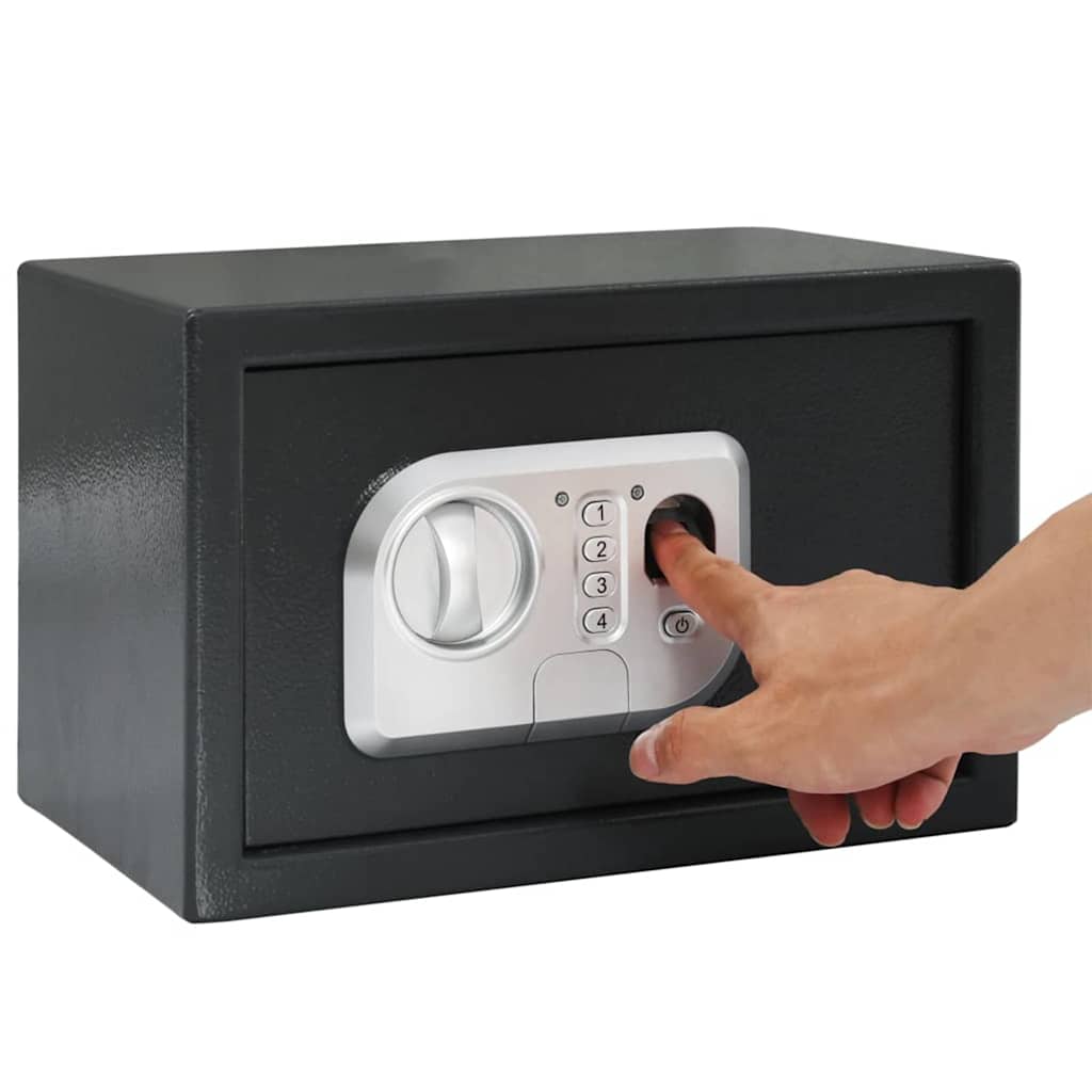 Digital Safe with Lock Dark grey 31 x 20 x 20 cm Steel