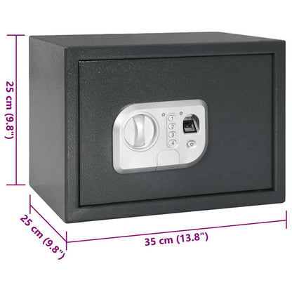 Digital Safe with Lock Dark grey 35 x 25 x 25 cm Steel