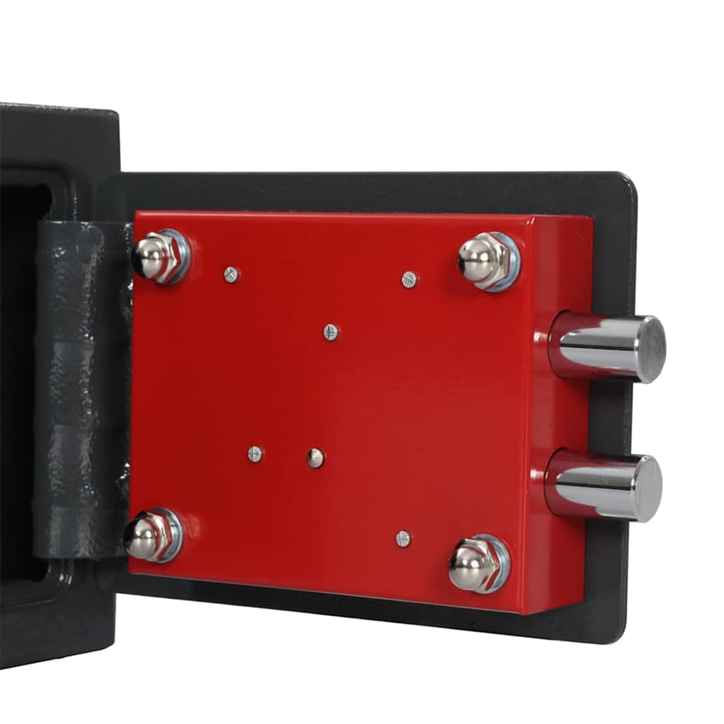Safe Box with Lock Dark grey 23 x 17 x 17 cm Steel