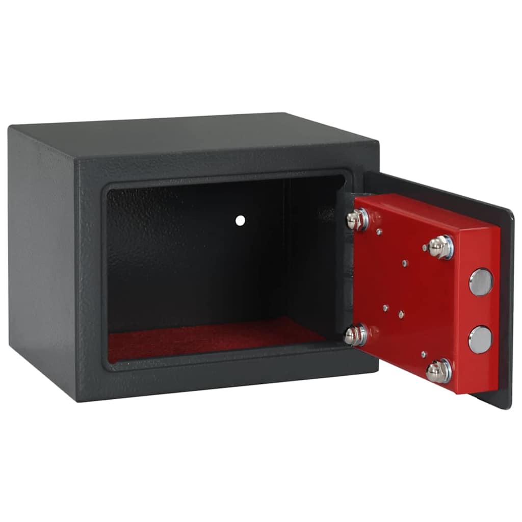 Safe Box with Lock Dark grey 23 x 17 x 17 cm Steel
