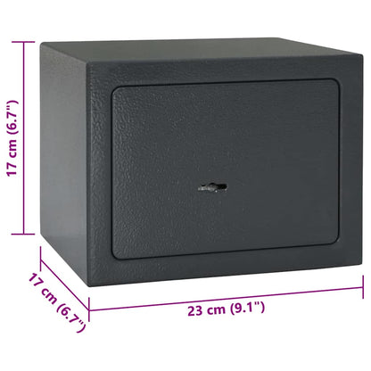 Safe Box with Lock Dark grey 23 x 17 x 17 cm Steel