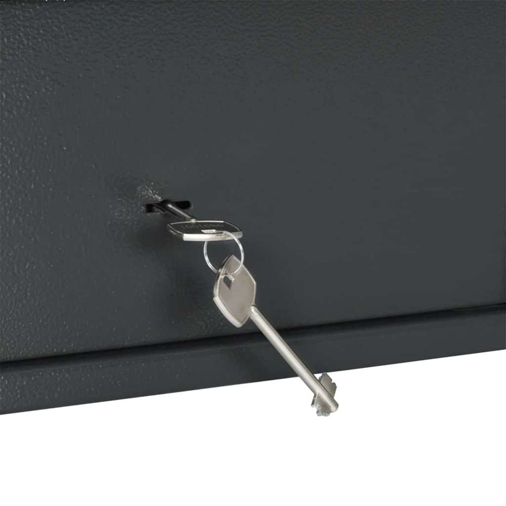 Safe Box with Lock Dark grey 31 x 20 x 20 cm Steel