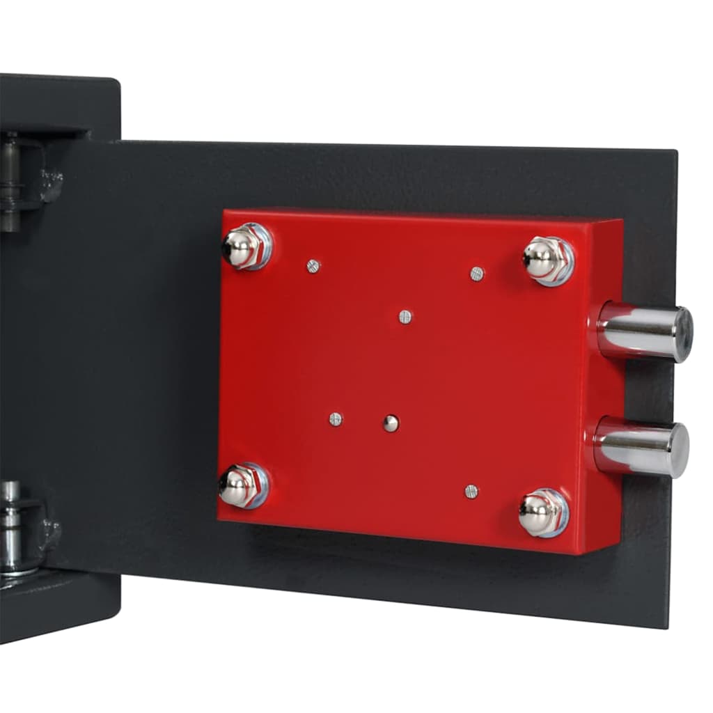 Safe Box with Lock Dark grey 31 x 20 x 20 cm Steel