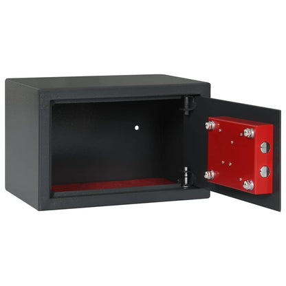 Safe Box with Lock Dark grey 31 x 20 x 20 cm Steel