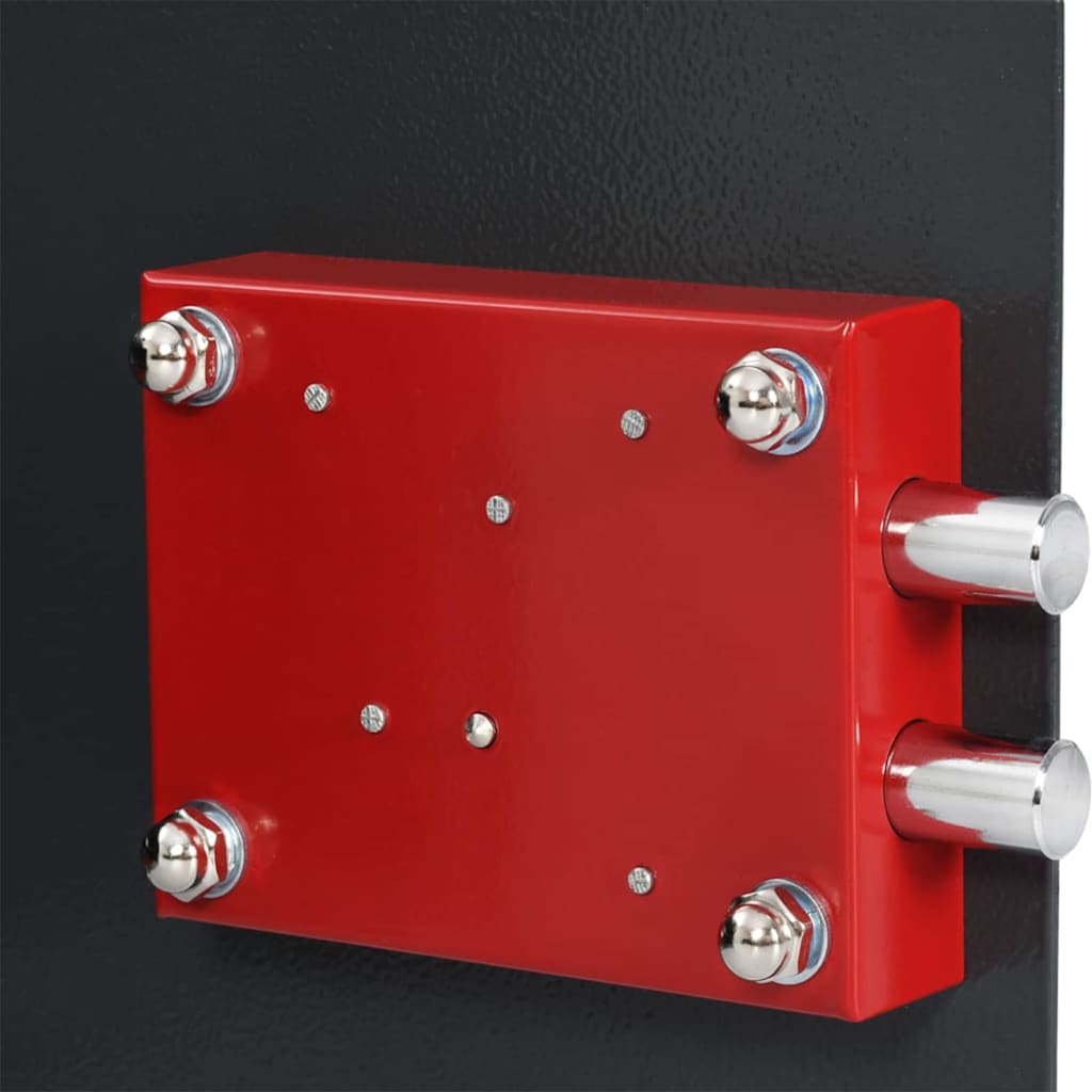 Safe Box with Lock Dark grey 35 x 25 x 25 cm Steel