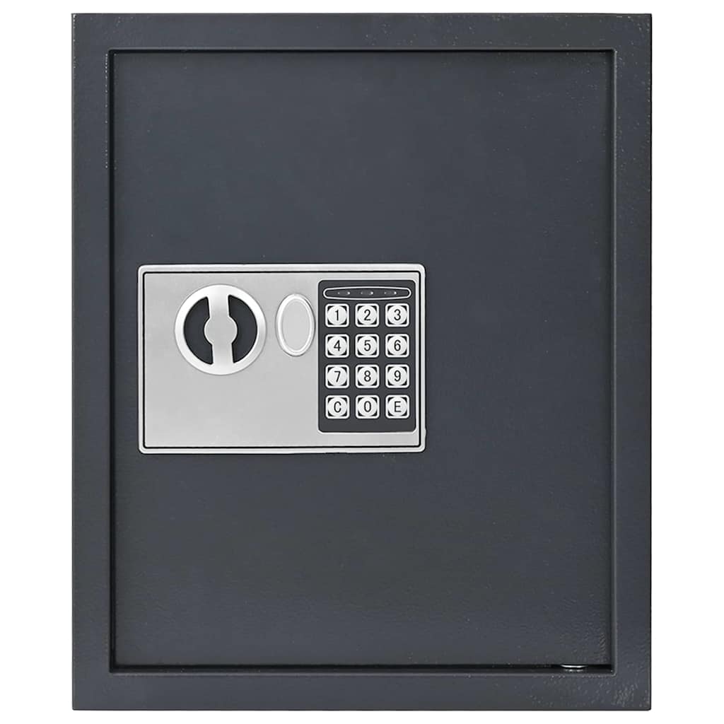Digital Safe with Lock Dark grey 30 x 10 x 36.5 cm Steel