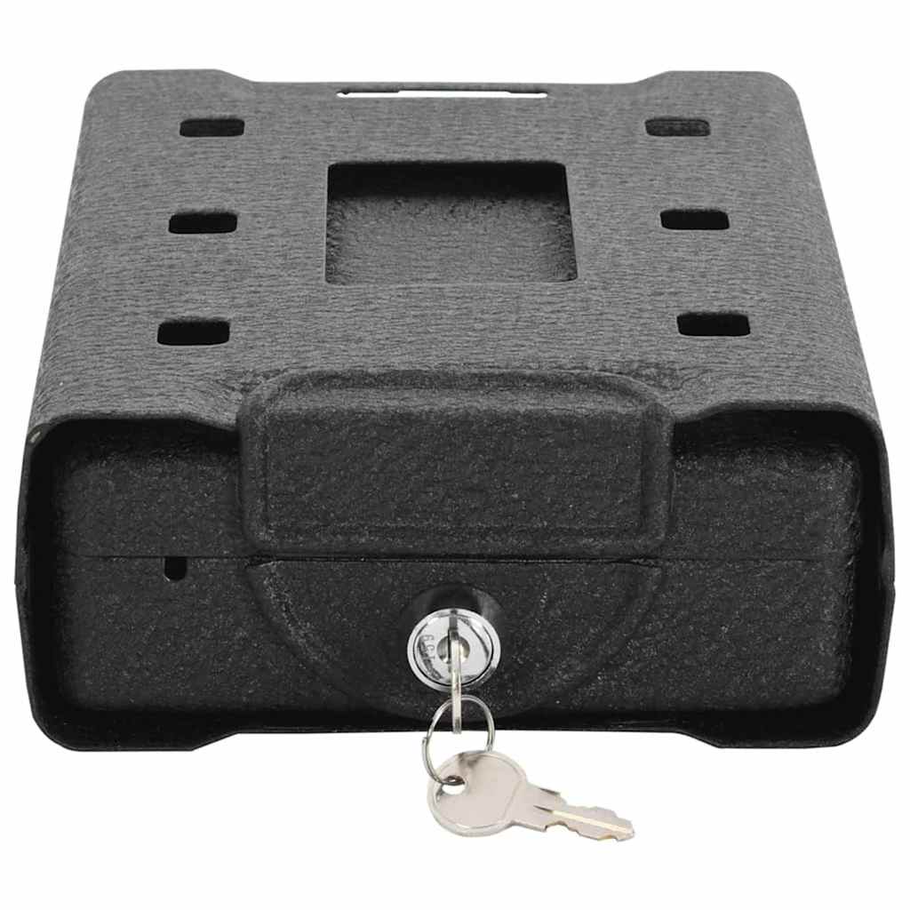 Car Safe with Lock Black 22 x 16 x 7 cm Steel